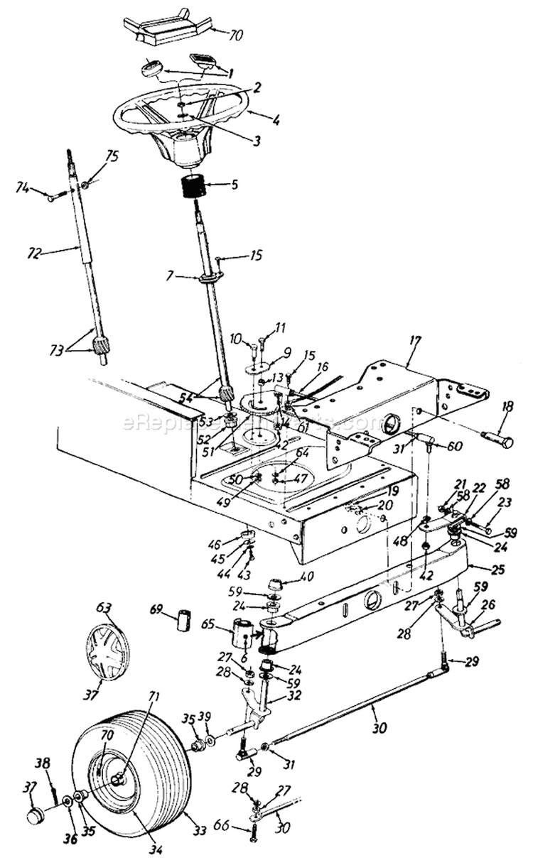 Page J Diagram and Parts List for 135X694G401 1995 Yard Man Lawn Tractor